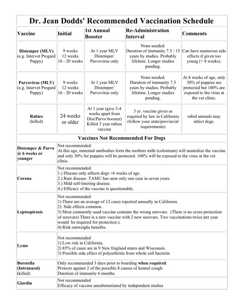 vaccination schedule